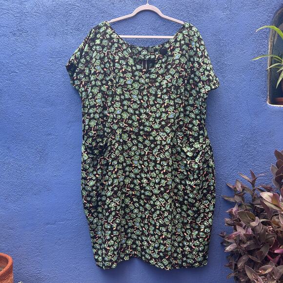 tatyana abstract floral print linen blend dress - Picture 1 of 7